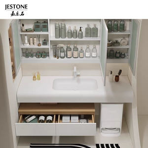 Lavabos de salle de bain en marbre blanc de style européen, lavabo de luxe en marbre blanc pour comptoir - Product Image 3