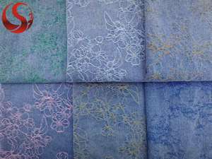 Органическая тканая ткань из окрашенной пряжи с узором «Процветающие цветы», экологичная, водонепроницаемая, джинсовая, 80% хлопок, 20% полиэстер, эластичная, ширина 180 см - Product Image 6