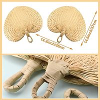 Éventails à main en paille faits à la main, éventail en feuilles de palmier tissé à la main, style chinois, refroidissement estival, anti-moustiques, éventail en paille fait à la main, mariage