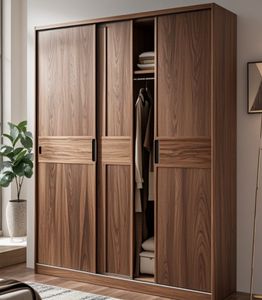 Armoires coulissantes de style moderne, meubles de chambre à coucher à 2 portes en bois pour la maison ou l'hôtel - Product Image 2