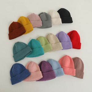 Custom Embroidery Logo Cuffed Beanie Acrylic Children <b>Hats</b> Knit Winter <b>Hat</b> for Kids - Product Image 1