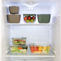 5-delige set transparante keuken opbergdozen, op maat gemaakte bentobox, groothandel, koelkast organizer voor snacks, noten en fruit