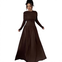 Nouvelle Robe Chic d'Été à Imprimé Numérique, Coupe Originale, Tissée, Manches Longues, Taille Cintrée, Idéale pour le Quotidien