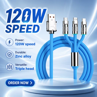 Kabel Pengisian Daya USB 3 in 1 Pengisian Cepat Sinkronisasi Data untuk Perangkat iPhone Android Micro USB Tipe C Penggunaan di Rumah Mobil Kantor