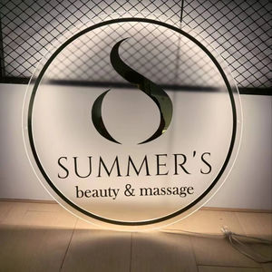 व्यापार साइन बोर्ड लोगो कस्टम बैकलिट दीवार हस्ताक्षर कस्टम 3 डी प्रकाश संकेत लोगो वृत्त नाम प्लेट - Product Image 2