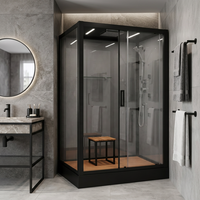 Cabine de douche intelligente au design luxueux avec finition dorée, cabine de douche intelligente pour suite présidentielle