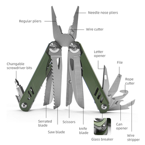 Vente en gros de multi-outils de poche 18 en 1, pince à bec effilé en acier inoxydable, multi-outils autobloquants, équipement EDC avec étui - Product Image 2