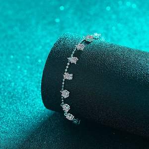 สร้อยเทนนิสสำหรับผู้หญิงสร้อยข้อมือเพชรโมอิสทรงกลมสีเงินสเตอร์ลิงประดับ S925ปรับแต่งได้ - Product Image 5