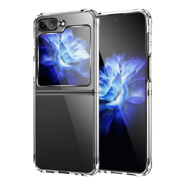 Premium Folding Acrylic Crystal Transparent Phone Cover Slim Thin Shockproof Hard Phone Case for Samsung Galaxy Z Flip 5 4 3