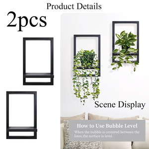 2 estantes flotantes negros <span class=keywords><strong>de</strong></span> <span class=keywords><strong>madera</strong></span> rústica para pared, estantes <span class=keywords><strong>de</strong></span> exhibición montados en la pared para decoración, plantas, fotos, estante <span class=keywords><strong>de</strong></span> pared <span class=keywords><strong>de</strong></span> <span class=keywords><strong>madera</strong></span> - Product Image 5