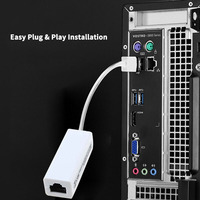 Adaptador de Red Ethernet USB 2.0 a RJ45 RTL8152B 10/100Mbps para PC con Windows, Laptop, LAN Hub-055 Musta en Stock