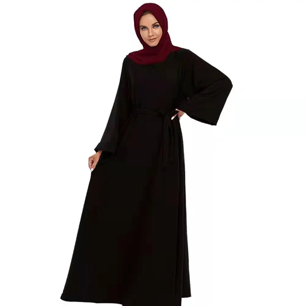 2021 Amazon Best Seller Long Sleeve Middle East long dress black muslim dress abaya islamic clothing