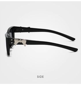 แว่นกันแดดทรงสี่เหลี่ยมแบบใหม่สำหรับผู้หญิง ดีไซน์ทันสมัยมีสไตล์ โดดเด่นเป็นที่นิยม แว่นกันแดดสีดำพร้อมโบว์ - Product Image 6