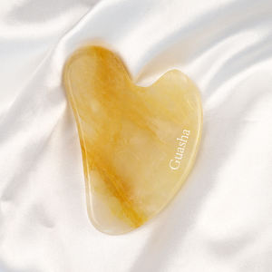 Quartz doré Guasha Conseil Citrine Guasha <span class=keywords><strong>Pierre</strong></span> Coeur Forme Grattage Cristal Massage Outils Soins <span class=keywords><strong>sculpture</strong></span> pour Drainage Lymphatique - Product Image 2