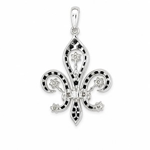 Pendentif en or 18 carats avec diamants noirs et blancs 3,37 g, collection de bijoux fins d'inspiration vintage - Product Image 4