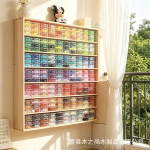 Support de rangement en bois pour perles Perler, 7 niveaux, organisateur de bureau en bois massif pour le rangement des loisirs créatifs avec compartiments colorés - Product Image 2