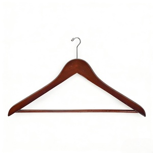 Perchas de Madera Marrón Premium con Barra/Gancho Giratorio 360°, Diseño Moderno y Ecológico para Tiendas de Ropa y Uso Doméstico - Product Image 1