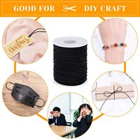 Cordon en macramé élastique en caoutchouc haute ténacité, fil extensible pour sacs, chaussures, fabrication de bijoux, perlage, couture, diamètre 1,5 mm