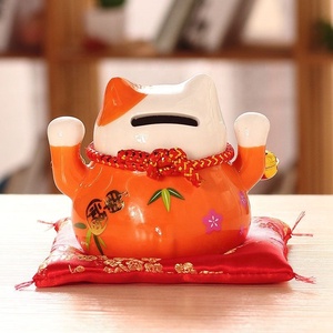 Figurine japonaise en <span class=keywords><strong>porcelaine</strong></span> en céramique, cadeau porte-bonheur, <span class=keywords><strong>Maneki</strong></span> <span class=keywords><strong>Neko</strong></span>, pour maison, hôtel, tirelire, décor de société, 4.5 pouces - Product Image 4