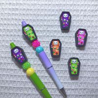 Molde de silicona 3D para ataúd de fantasma de Halloween, fabricado en China, directo de fábrica, en stock, paquete individual, para abalorios focales DIY