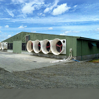 Bâtiment de ferme avicole moderne en structure acier légère pour élevage de poulets