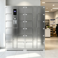 Armario para Empleados de Acero Inoxidable de 24 Puertas con Sistema de Escaneo WeChat