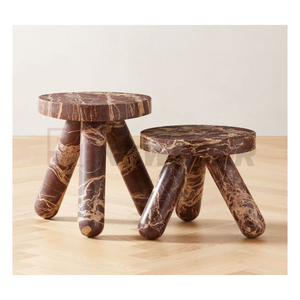 Newstar Hot Bán thiết kế mới Vòng đá cẩm thạch màu Đỏ phòng khách hiện đại bảng phụ ba chân Đá Cẩm Thạch Bàn cà phê - Product Image 3