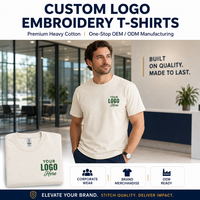 T-shirt personnalisé pour homme, brodé, 100% coton, coupe ample, tee-shirt vierge en gros avec logo