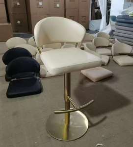 Nordic Style Restaurant bar Stools <b>Chairs</b> Customizable Stainless Steel Swivel Adjustable <b>Round</b> Metal Base Commercial Furniture - Product Image 3