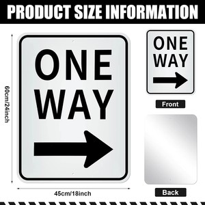 Panneau de signalisation routière réfléchissant en aluminium, signalisation unidirectionnelle, norme MUTCD, rondel de signalisation, intersection de rue unidirectionnelle, niveau 5 - Product Image 1