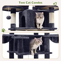 Torre para Gatos Starmoon para Gatos de Interior, com Arranhador, Rede, 3 Plataformas, 2 Casas e 2 Cestas Suspensas