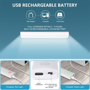 Luz con Sensor de Movimiento para Debajo del Gabinete, Luz LED Interior Ultrafina para Armario, Funciona con Batería Recargable, Luz Nocturna Adhesiva - Product Image 3