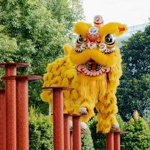 Costume de danse du lion chinois traditionnel fait main en laine peluche pour adultes et enfants, idéal pour les spectacles et festivals - Product Image 5