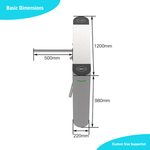 Système de barrière d'accès intelligent HCW <span class=keywords><strong>TCP</strong></span>/<span class=keywords><strong>IP</strong></span> QR <span class=keywords><strong>ESD</strong></span> Tourniquet d'entrée Contrôle de foule Tourniquet trépied - Product Image 2
