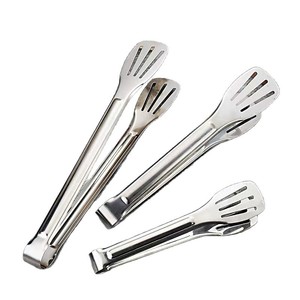 Pinzas para alimentos de acero inoxidable, paquete de 4, resistentes, aptas para horno, para cocina, barbacoa, carne, pan - Product Image 5