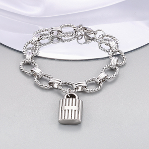 Demandez le catalogue <span class=keywords><strong>U</strong></span> : Bracelets chaîne en acier inoxydable, bijoux <span class=keywords><strong>de</strong></span> mode en forme <span class=keywords><strong>de</strong></span> cadenas à <span class=keywords><strong>50</strong></span> cœurs, prix <span class=keywords><strong>de</strong></span> gros - Product Image 3