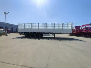 Remolque para Ganado de 100 Toneladas, Remolque para Animales de 3 Ejes, Remolque para Transporte de Caña de Azúcar, Semirremolque con Barandas - Product Image 2