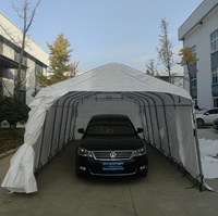 Abri de voiture instantané de luxe durable avec structure en acier, toit arqué imperméable et traité anti-UV pour stationnement extérieur