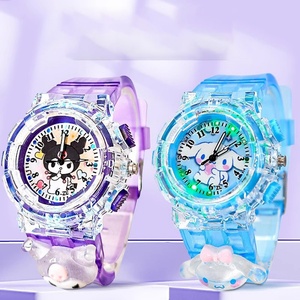 Montre électronique lumineuse numérique à quartz pour enfant, jouet éducatif et écologique, motif dessin animé, bleue, créative, avec colle cristalline - Product Image 1