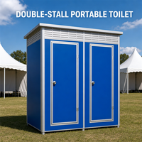 Cabine de toilette modulaire directe usine avec urinoir en céramique et lavabo éclairé pour chantier de construction