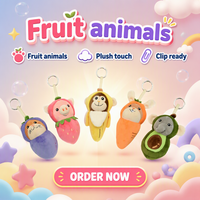 Pluche fruit-hanger met PP katoenen vulling, aanpasbaar voor kinderen, milieuvriendelijk, 11-30cm hoog