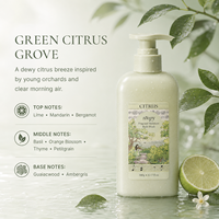 Gel de Ducha OEM ODM 360g con Aminoácidos, Fragancia Duradera de 48h, Cítricos Verdes, Limpieza Profunda, Hidratante, 3 en 1: Lava, Desmaquilla y Nutre