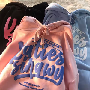 HeavyWeight Polyester Coton Surdimensionné Hommes Hoodies Logo Personnalisé Streetwear Pull Unisexe Plain Puff Imprimer Hoodies pour Hommes - Product Image 2