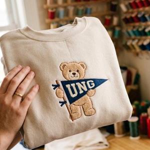 Sweat-shirt universitaire personnalisé OEM ODM, sweat-shirt brodé ours en peluche, chemise personnalisée avec nom d'université, tee-shirt universitaire personnalisé, cadeau - Product Image 3