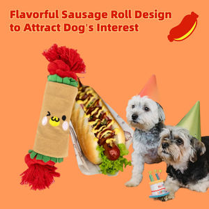 オリジナルインタラクティブリネンパズルスナッフルマットエンリッチメントロープクリンクルおやつディスペンシングブリトー隠れんぼ犬用おもちゃ - Product Image 5