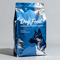 Papier d'aluminium imperméable imprimé sur mesure emballage alimentaire pour chien et chat pochette à fond plat sac en mylar à fermeture éclair à fond gras à quatre joints