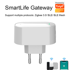 SIXWGH EU Plug-in <span class=keywords><strong>Smart</strong></span> <span class=keywords><strong>Life</strong></span> Gateway <span class=keywords><strong>3</strong></span>-en-1 <span class=keywords><strong>Zigbee</strong></span> <span class=keywords><strong>3</strong></span>.0/BLE/BLE Mesh Hub 128 + appareils contrôlent Alexa App Home <span class=keywords><strong>Smart</strong></span> Home <span class=keywords><strong>WiFi</strong></span> - Product Image 2