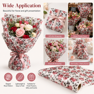 Blooming Flowers Solid Series Ink Printed OPP Film Waterproof Gift Flower Wrapping Paper For Floral Arrangements - Product Image 3