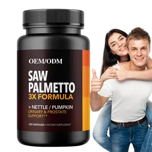 Produk baru OEM Saw Palmetto suplemen prostat mengurangi peradangan prostat rambut penipis kapsul