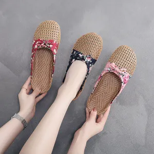 China Manufacturing Cheap Home Summer Ladies Slippers 2022 Rattan Platform Slippers